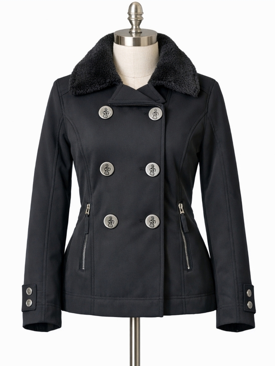 Mountain Hardwear Jackets & Blazers - Mountain Hardwear Tuja Peacoat Jacket Black Faux Fur Fleece Waterproof Medium